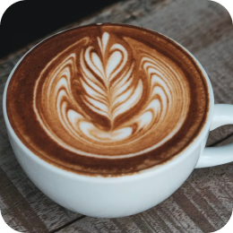 White cup with cappuccino